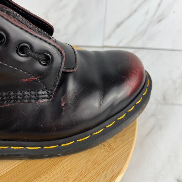 Dr. Doc Martens 1460 Pascal Front Zip Mens Size 9 Cherry Red Combat Moto Boots - Picture 3 of 11